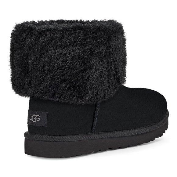 UGG Mini Blakeley Faux Fur Trimmed Boot in Black Size 5 - Picture 3 of 11